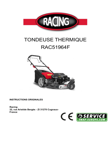 Castorama Tondeuse thermique tractée multifonctions 196 cc 3 roues 51cm Manuel utilisateur | Fixfr