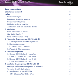 LaCie D2 CD-RW Manuel utilisateur