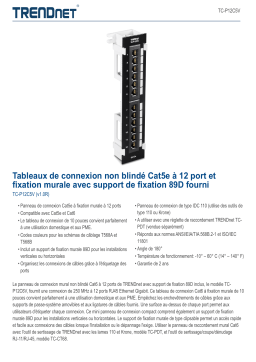 Trendnet TC-P12C5V 12-Port Cat5e Unshielded Wall Mount Patch Panel Fiche technique