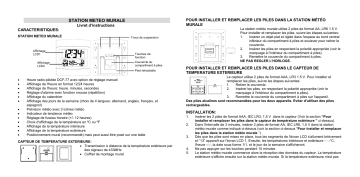 Manuel du propriétaire | La Crosse Technology WS6158 Manuel utilisateur | Fixfr