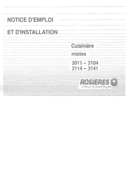 ROSIERES 3104 Manuel utilisateur