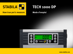 Stabila TECH 1000 DP Outils de mesure électronique Manuel utilisateur