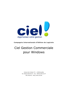 Ciel GESTION COMMERCIALE 11 Manuel utilisateur