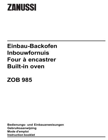 Manuel du propriétaire | Zanussi ZOB985QX Manuel utilisateur | Fixfr