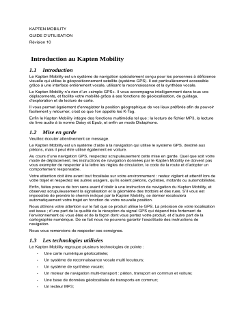 Mode d'emploi | Kapsys Kapten Mobility Manuel utilisateur | Fixfr