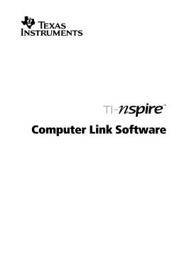 Texas Instruments TI-NSPIRE COMPUTER LINK Manuel utilisateur
