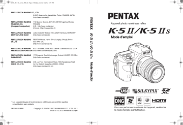 Pentax Série K-5 IIs Mode d'emploi | Fixfr