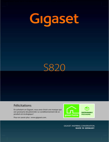 Manuel du propriétaire | Siemens Gigaset S820 Manuel utilisateur | Fixfr