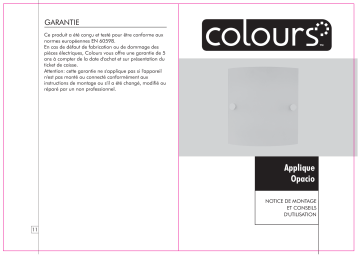 Castorama Applique Colours Opacio blanc Mode d'emploi | Fixfr