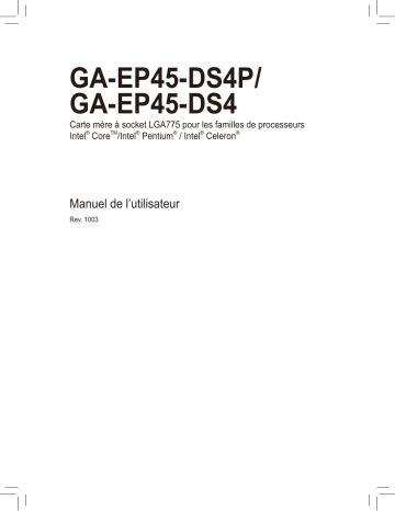 Manuel du propriétaire | Gigabyte GA-EP45-DS4P Manuel utilisateur | Fixfr