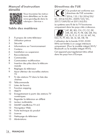 Manuel du propriétaire | Grundig 43VLE6721 WP Manuel utilisateur | Fixfr