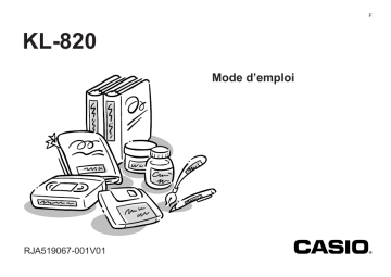 Manuel du propriétaire | Casio KL-820 Manuel utilisateur | Fixfr