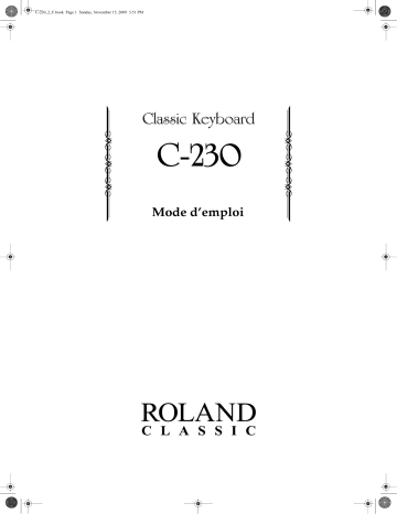 Manuel du propriétaire | Roland C-230 Manuel utilisateur | Fixfr