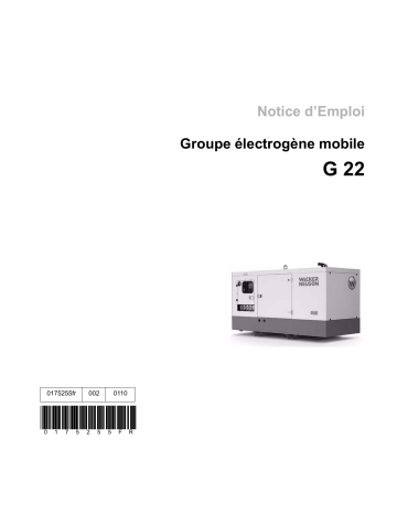 Wacker Neuson G22 Mobile Generator Manuel utilisateur | Fixfr