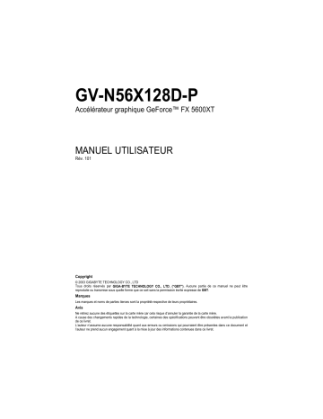 Manuel du propriétaire | Gigabyte GV-N56X128D-P Manuel utilisateur | Fixfr