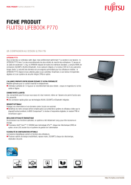 FUJITSU SIEMENS LIFEBOOK P770 Manuel utilisateur