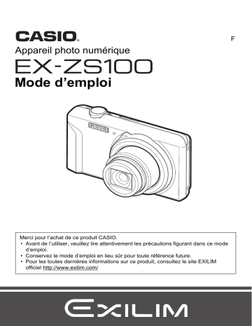 Casio EX ZS100 Mode d'emploi | Fixfr