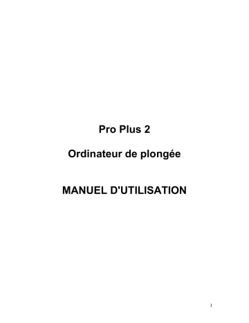 Manuel du propriétaire | Oceanic Pro Plus 2 Manuel utilisateur | Fixfr