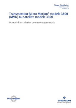 Micro Motion Transmetteur 3500 MVD ou Satellite 3300 Manuel utilisateur