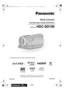 Panasonic HDC SD100 Mode d'emploi