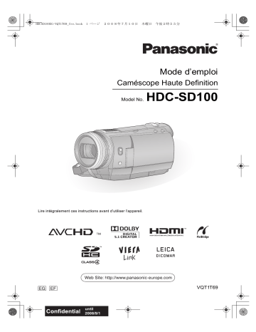 Panasonic HDC SD100 Mode d'emploi | Fixfr