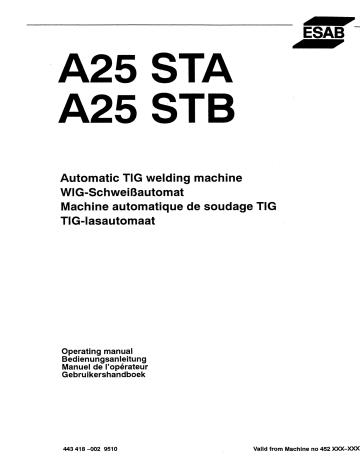 ESAB STA / STB A25 STA / STB Manuel utilisateur | Fixfr