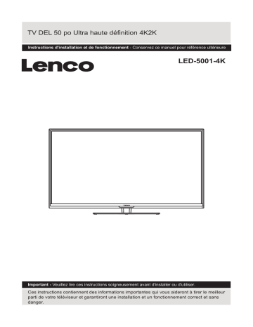 Manuel du propriétaire | Lenco LED-5001-4K Manuel utilisateur | Fixfr