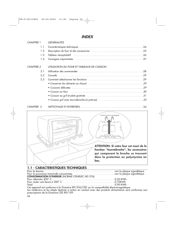 Manuel du propriétaire | DeLonghi EO 1835 Manuel utilisateur | Fixfr