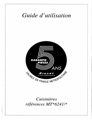Manuel du propriétaire | Brandt MTC6241 Manuel utilisateur | Fixfr
