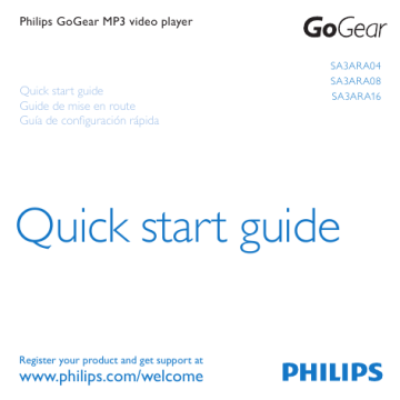 SA3ARA16K/37 | SA3ARA08K/37 | SA3ARA16 | SA3ARA08 | SA3ARA32 | SA3ARA02 | Philips SA3ARA04 Guide de démarrage rapide | Fixfr