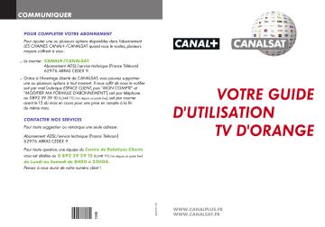 Manuel du propriétaire | CANALSAT CANALSAT Manuel utilisateur | Fixfr