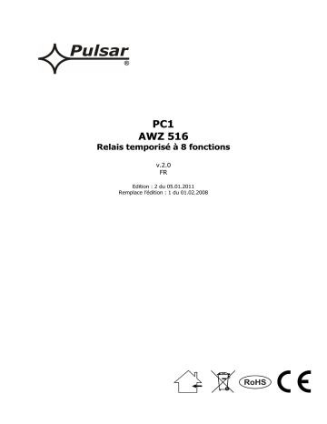 Mode d'emploi | Pulsar AWZ516 - v2.0 Manuel utilisateur | Fixfr