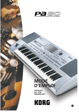 Korg Pa80 Manuel utilisateur