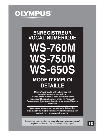 WS 750M | WS 650S | Olympus WS 760M Mode d'emploi | Fixfr