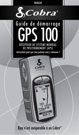 Manuel du propriétaire | Cobra GPS 100 Manuel utilisateur | Fixfr