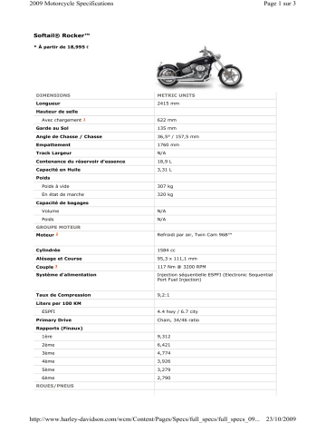 Manuel du propriétaire | HARLEY-DAVIDSON SOFTAIL ROCKER Manuel utilisateur | Fixfr