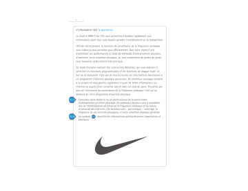 Manuel du propriétaire | Nike HRM TRIAX 100 Manuel utilisateur | Fixfr