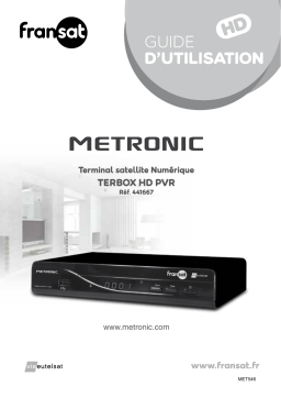 Metronic TERBOX HD PVR READY FRANSAT 441667 Manuel utilisateur