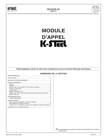 urmet domus MT124-020 F - 2GO! Systeme 2 fils Manuel utilisateur | Fixfr