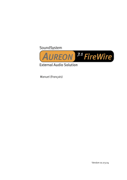 Terratec AUREON7.1 FIREWIRE Manuel utilisateur