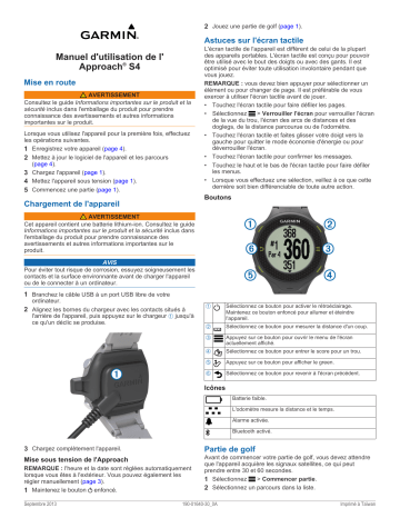 Manuel du propriétaire | Garmin Approach S4 - GPS horloge golf Manuel utilisateur | Fixfr