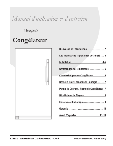 Manuel du propriétaire | Frigidaire PLFH1779GS Manuel utilisateur | Fixfr