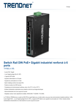 Trendnet RB-TI-PG62 6-Port Hardened Industrial Gigabit PoE+ DIN-Rail Switch Fiche technique