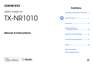 Manuel du propriétaire | ONKYO TX-NR1010 Manuel utilisateur | Fixfr