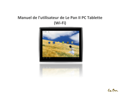 Le Pan II PC Tablette Manuel utilisateur