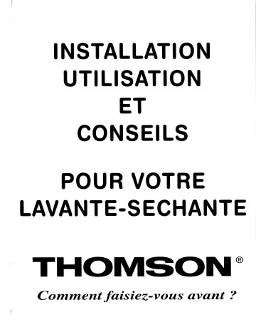 Manuel du propriétaire | Thomson SMV12 Manuel utilisateur | Fixfr