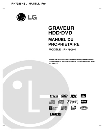 LG RH7925NSL Manuel du propriétaire | Fixfr