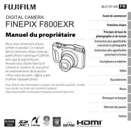 Fujifilm FinePix F800 EXR Manuel utilisateur