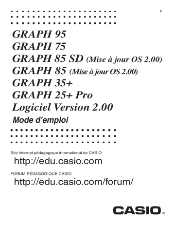 Manuel du propriétaire | Casio GRAPH 35+ PROGRAMME Manuel utilisateur | Fixfr