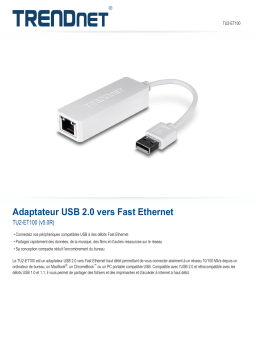 Trendnet TU2-ET100 USB 2.0 to Fast Ethernet Adapter Fiche technique